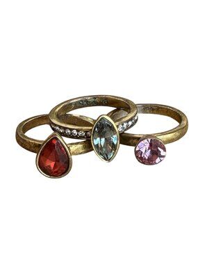 Chloe + Isabel Bouquet Rouge Set of 3 Stackable Rings Size 6